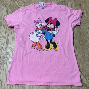 Port and Company Pink Short Sleeve Tee with Cartoon Print